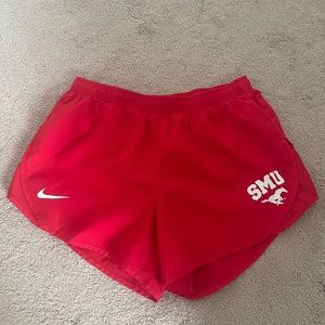 Red Nike Southern Methodist University running shorts